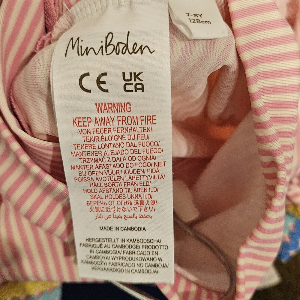 Mini Boden Pink and Blue Swim Bodysuit - Picture 7 of 8